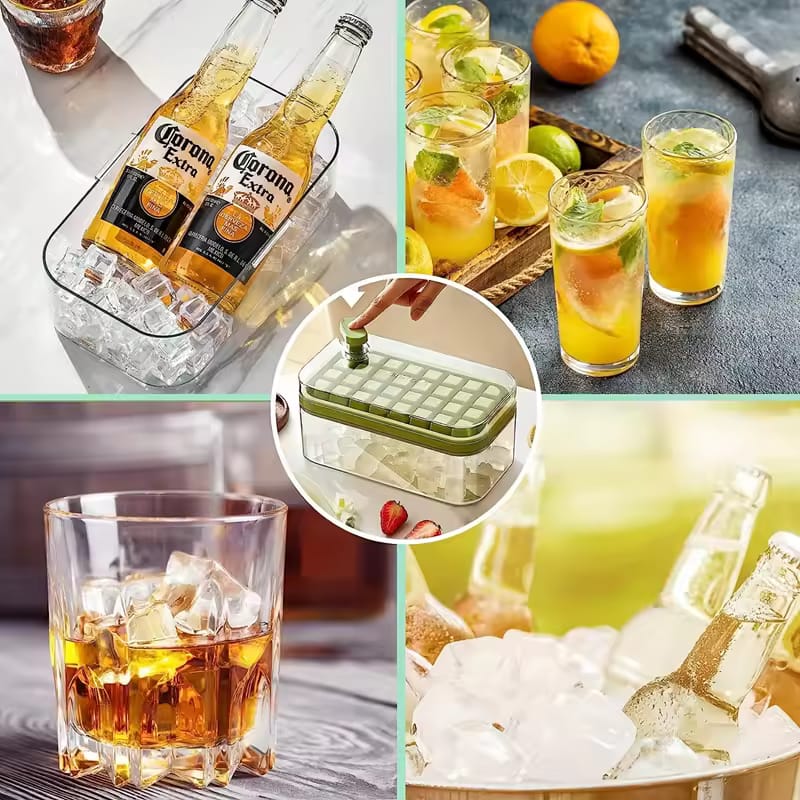 Premium Ice Cube Storage Box With Tray
