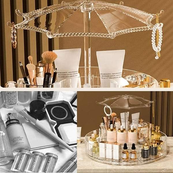 Acrylic 360 rotating cosmetic plus jewellery organizer