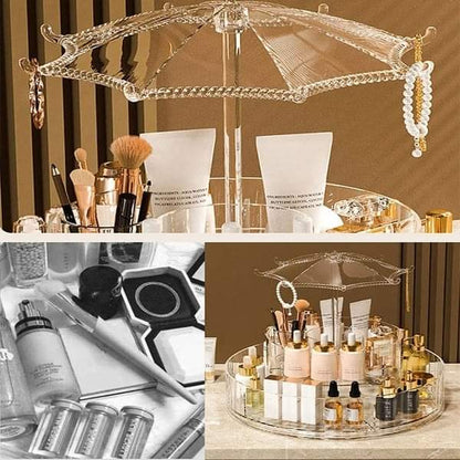 Acrylic 360 rotating cosmetic plus jewellery organizer