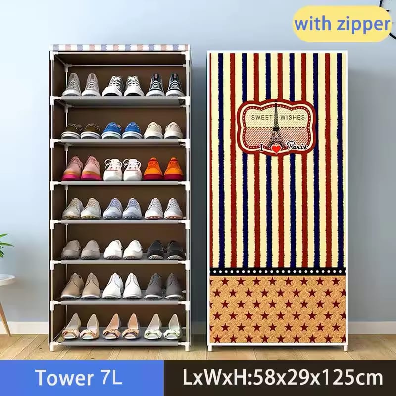 Wardrobe Style Printed Shoe Rack