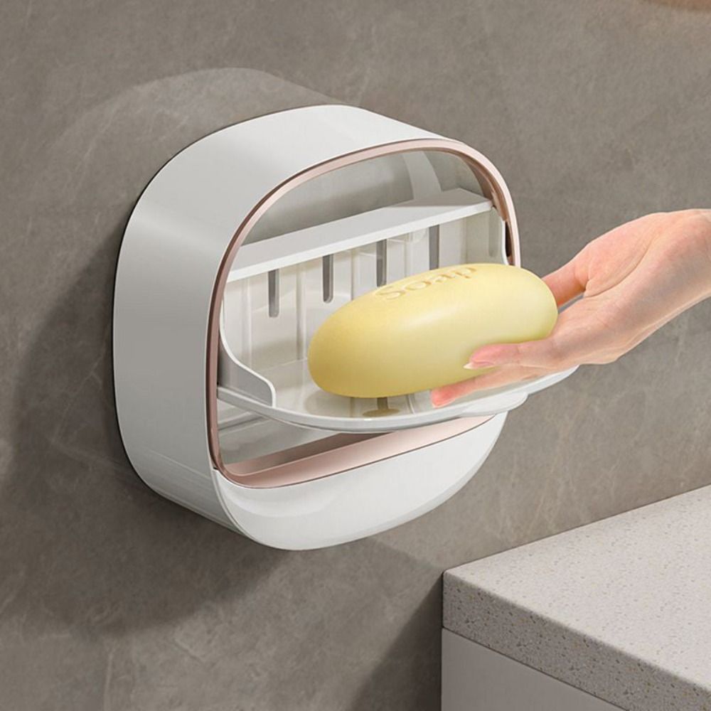 Wall Mounted Draining Soap Dish With Cover