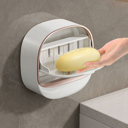 Wall Mounted Draining Soap Dish With Cover