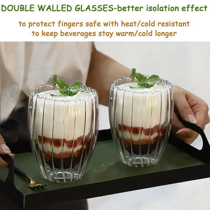 Stripe Double Wall Borosilicate Glass