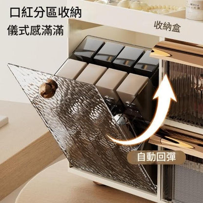 Plastic Cosmetics Skincare Dressing Table Desktop Storage Box Cabinet Organizer