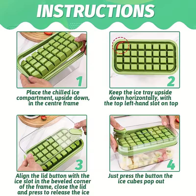 Premium Ice Cube Storage Box With Tray