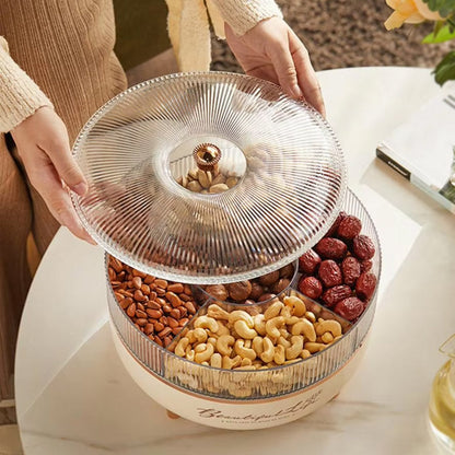 Luxury Rotating Snacks And Dry Fruits Dish (2 Layer)