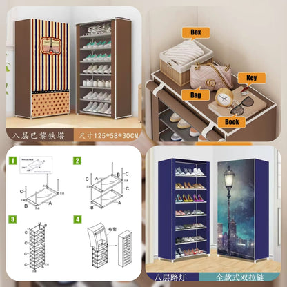 Wardrobe Style Printed Shoe Rack