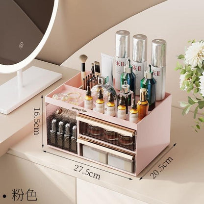 Plastic Cosmetics Skincare Dressing Table Desktop Storage Box Cabinet Organizer
