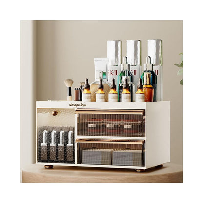 Plastic Cosmetics Skincare Dressing Table Desktop Storage Box Cabinet Organizer