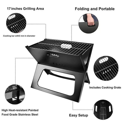 Foldable Portable Charcoal BBQ Grill