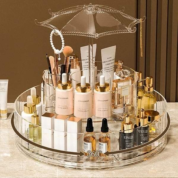 Acrylic 360 rotating cosmetic plus jewellery organizer