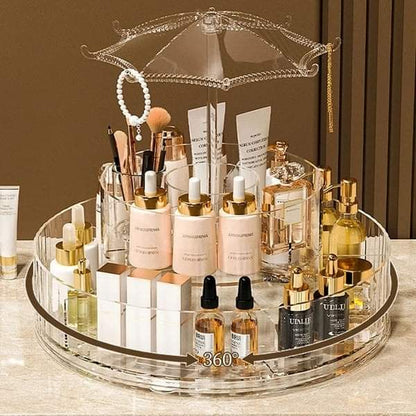 Acrylic 360 rotating cosmetic plus jewellery organizer