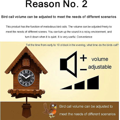20" Premium Imported Cuckoo Clock with Moveable Bird & Alarm Function
