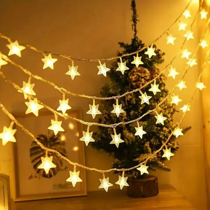 Led fairy decoration light - Battery operated star - star moon - Flower led lights