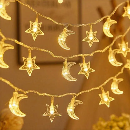 Led fairy decoration light - Battery operated star - star moon - Flower led lights
