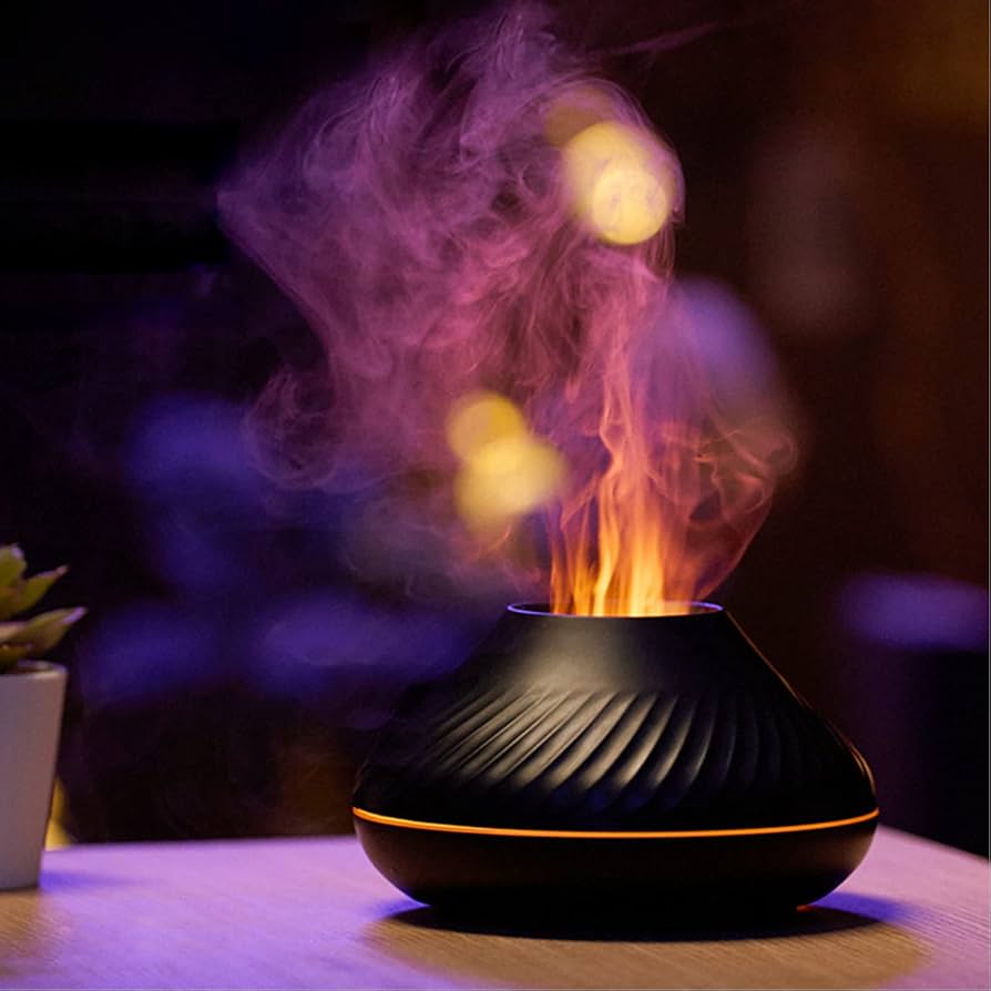 Flame Humidifier / Rain Drop humidifier / Train humidifier and Aroma Diffuser With RGB colors
