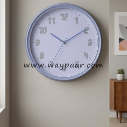 Minimalist Retro Rounded Wall Clock | Beige, Olive Green & Lavender
