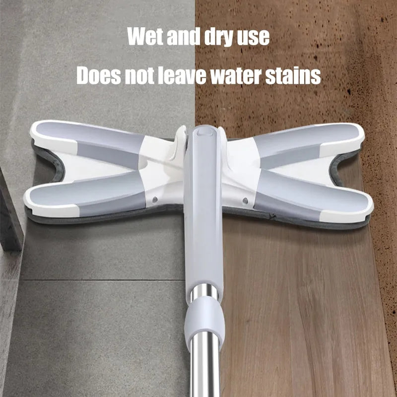 360 degree flat floor mop X type squeeze mop