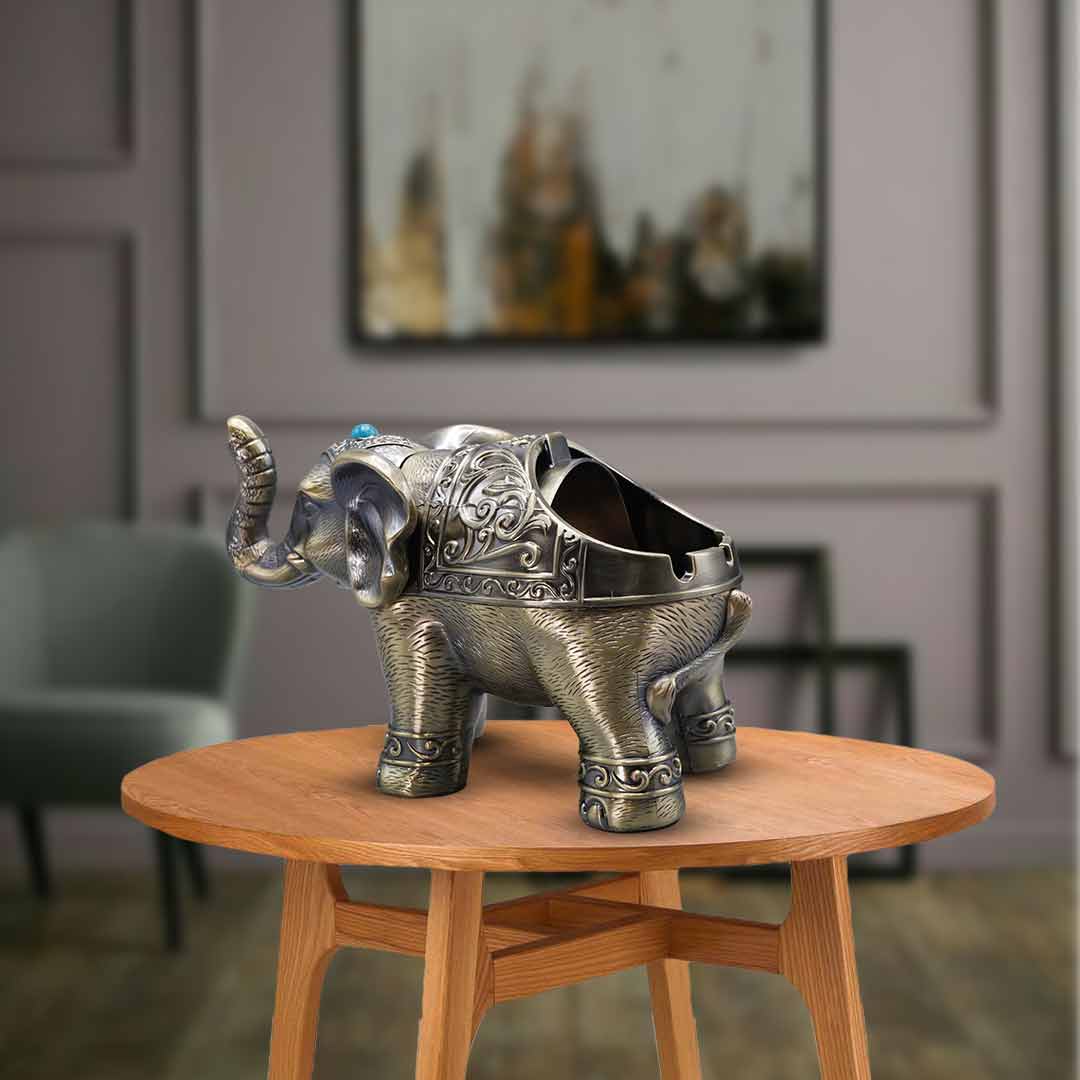 Elephant Ashtray With Cover Stainless Steel Windproof Ashtray For Outdoor Ashtray, Home, Office Decoration