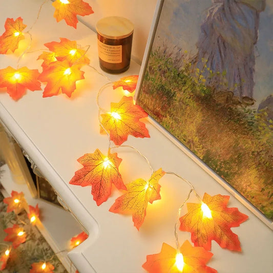 Led maple leaf light string
