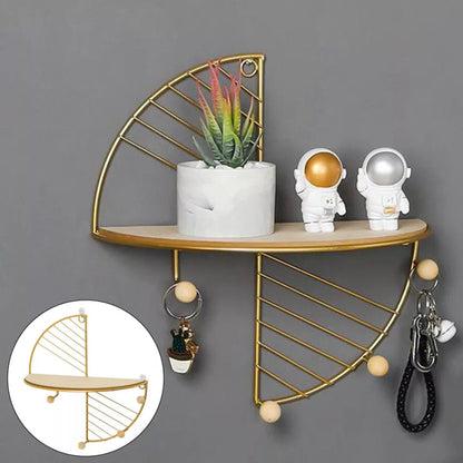 Wall mounted shelf with keyholder