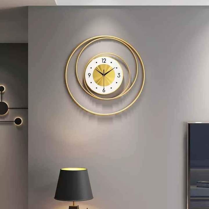 Imported Metallic Orbial look Golden wall Clock