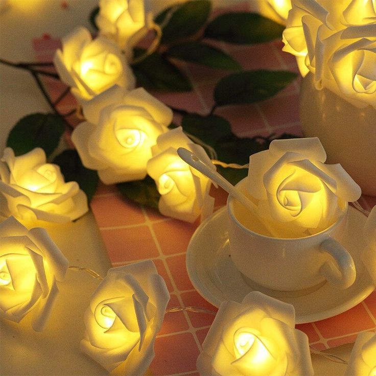 Led flower string light in different colors