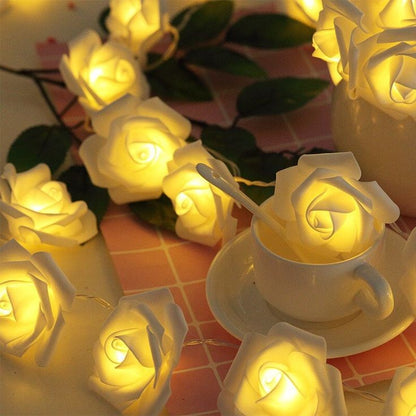 Led flower string light in different colors