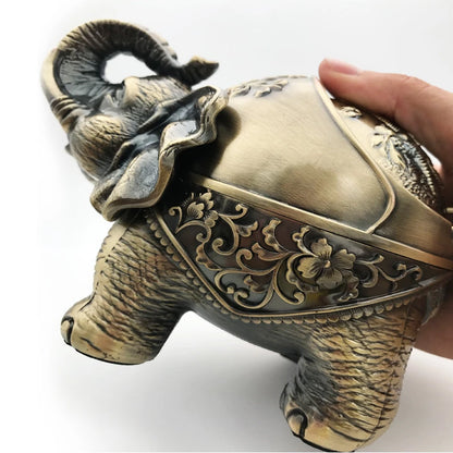 Elephant Ashtray With Cover Stainless Steel Windproof Ashtray For Outdoor Ashtray, Home, Office Decoration