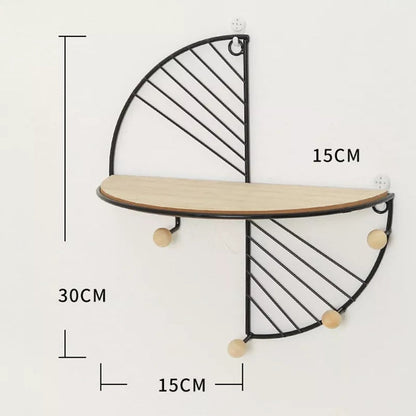 Wall mounted shelf with keyholder