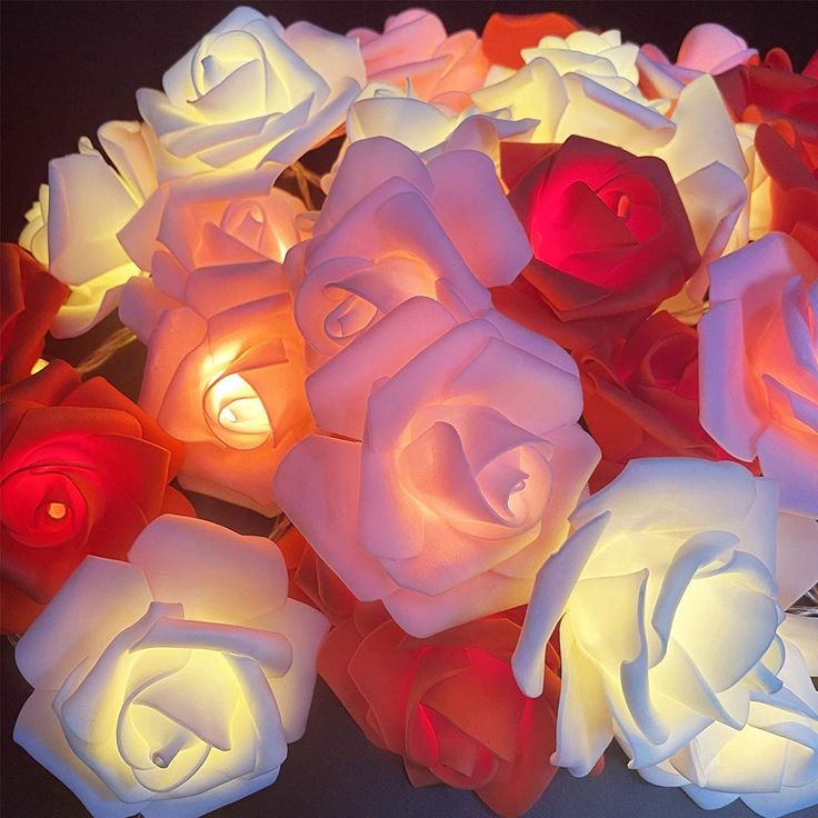 Led flower string light in different colors