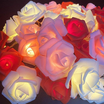 Led flower string light in different colors