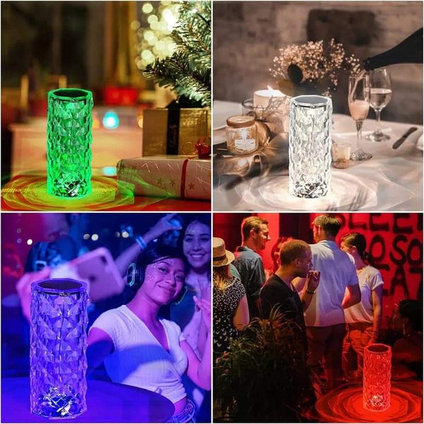 Crystal mutli color changing lamp