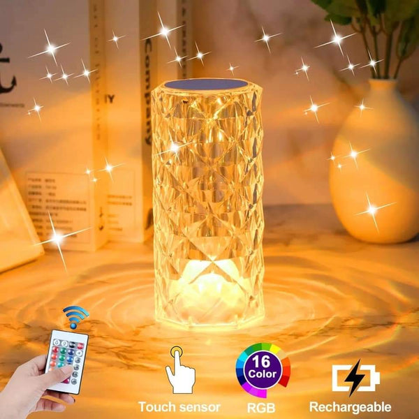 Crystal mutli color changing lamp