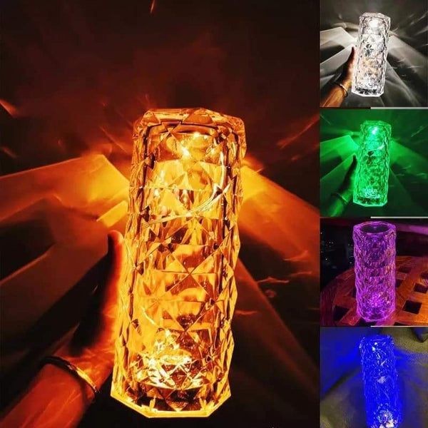 Crystal mutli color changing lamp