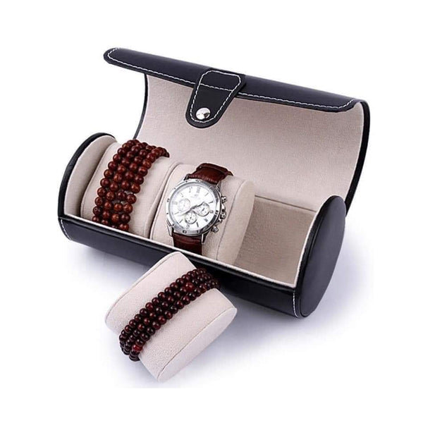 Pu leather 3 grid watch pouch