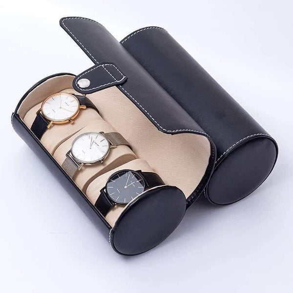 Pu leather 3 grid watch pouch