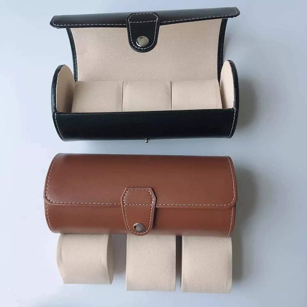 Pu leather 3 grid watch pouch