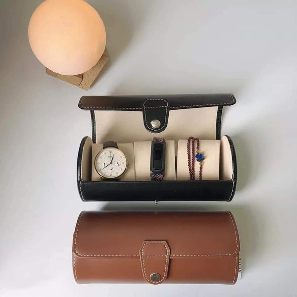 Pu leather 3 grid watch pouch