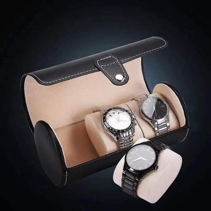 Pu leather 3 grid watch pouch