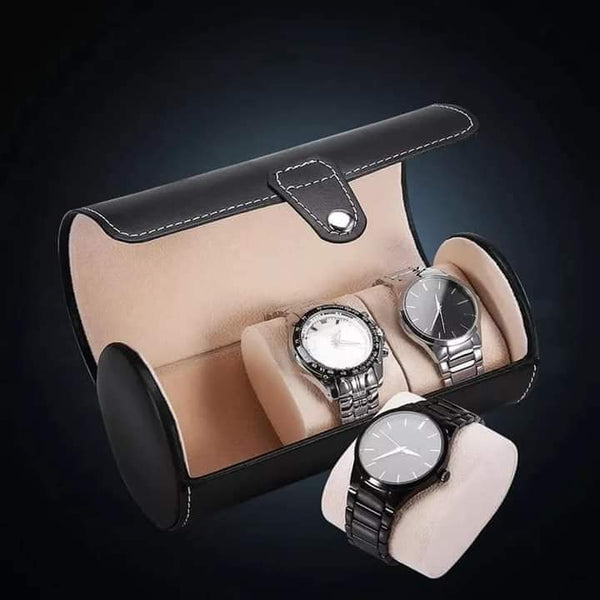 Pu leather 3 grid watch pouch