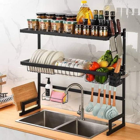 Double layer double sink organizer