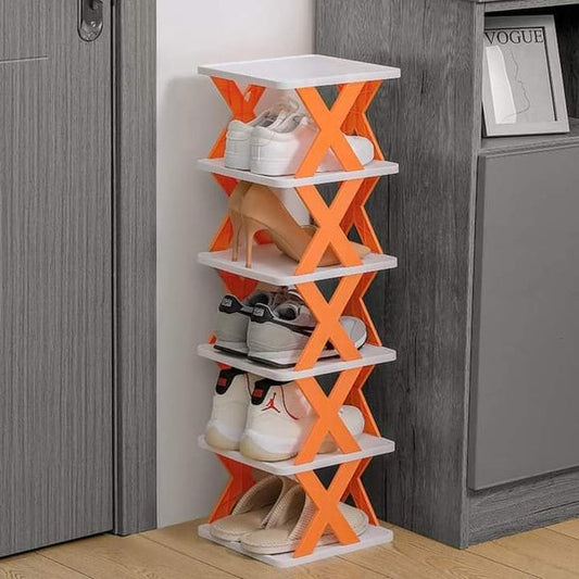 Foldable Zig zag shoe rack in 6 layers