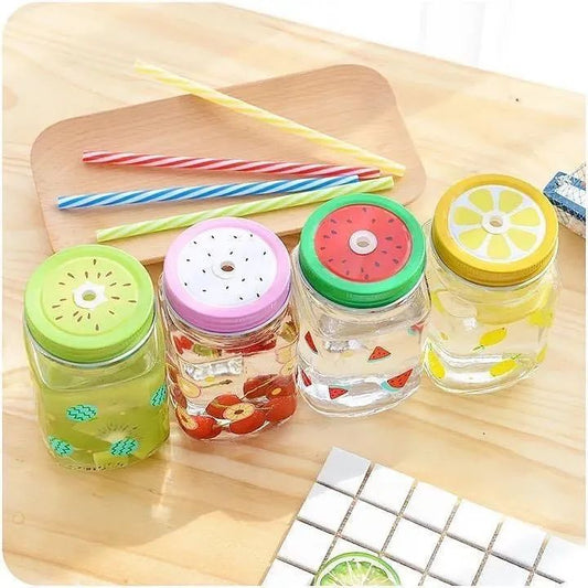 Mason jars in fruit theme