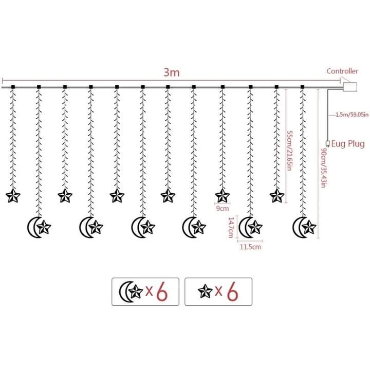 Curtain lights in different designs and style