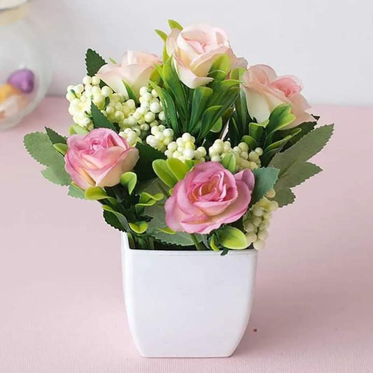 Beautiful flower pot with flower arrangement