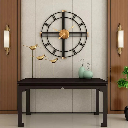 Imported Metallic Wall Clock black and golden Touch