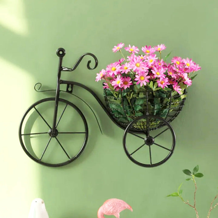 Wall mounted flower basket cycle