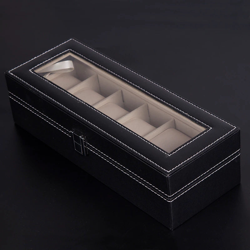 6 Grid Watch organzier in rectagular shape in best quality leather material.