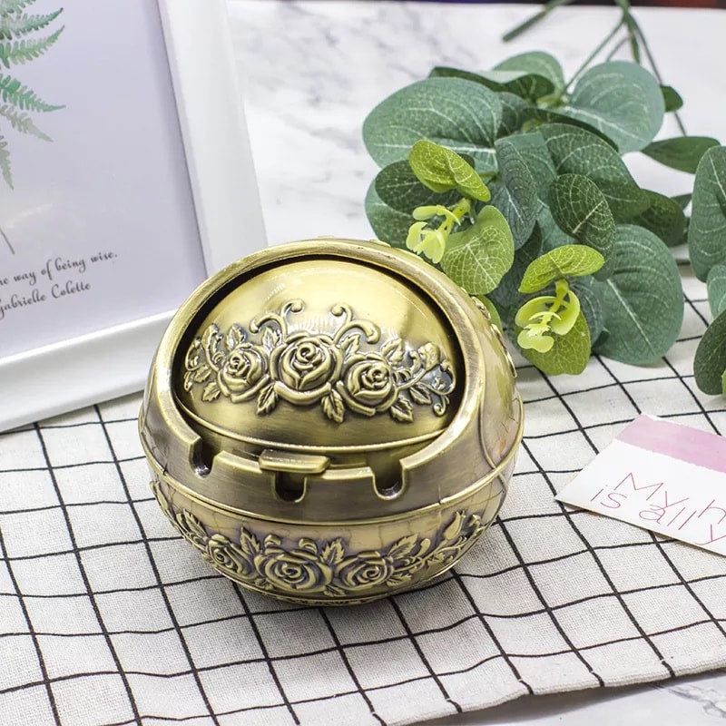 Round Ashtray in building or flower Portable Ash Holder Ash Tray for Outdoor Home Indoor office Use